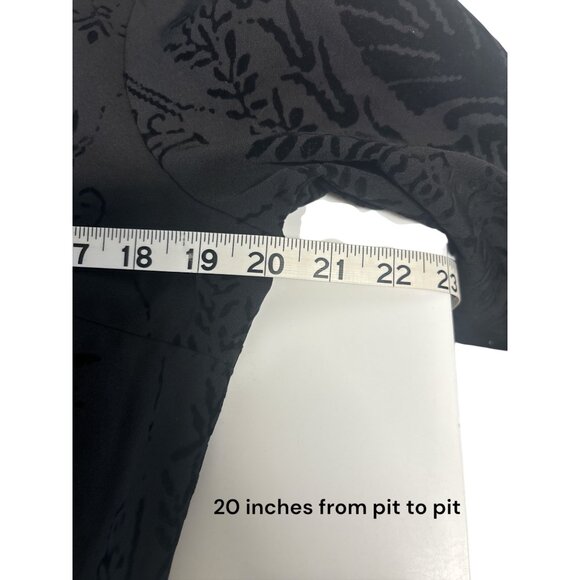 Desigual Black Tunic Dress With Textured Velvet Floral Pattern & 3/4 Sleeves Wom - Picture 12 of 13